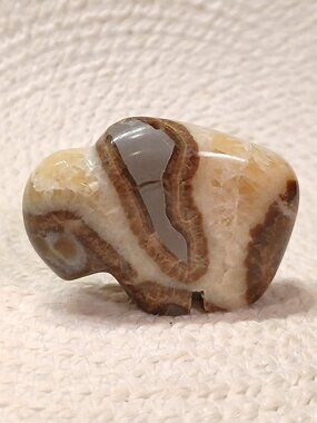 Native American Hand Carved Polished Septarian Zuni Buffalo